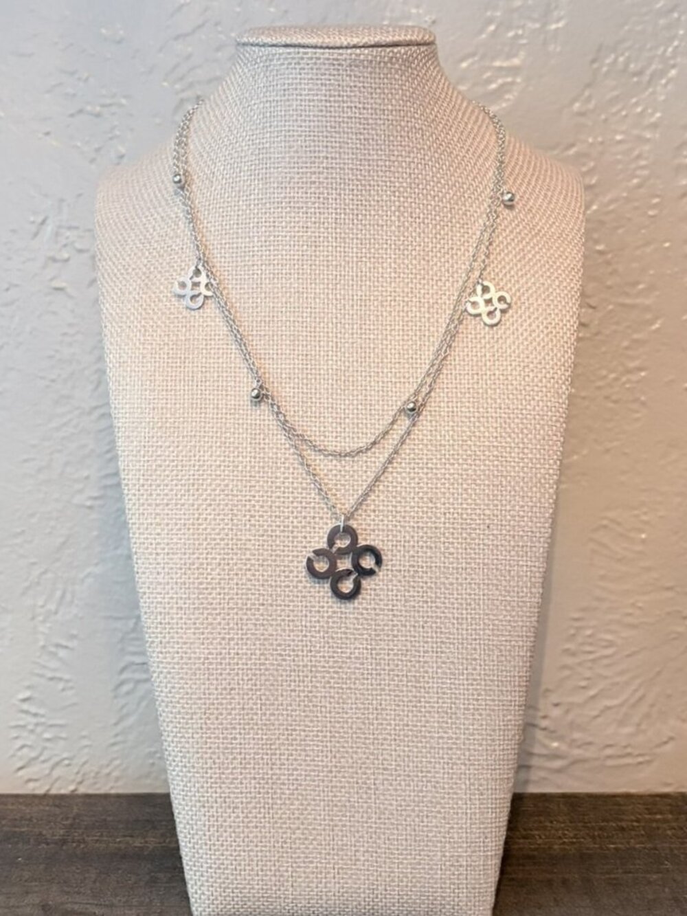 Coach Sterling Silver Signature C Logo Charm Necklace 925 Like New 16"
